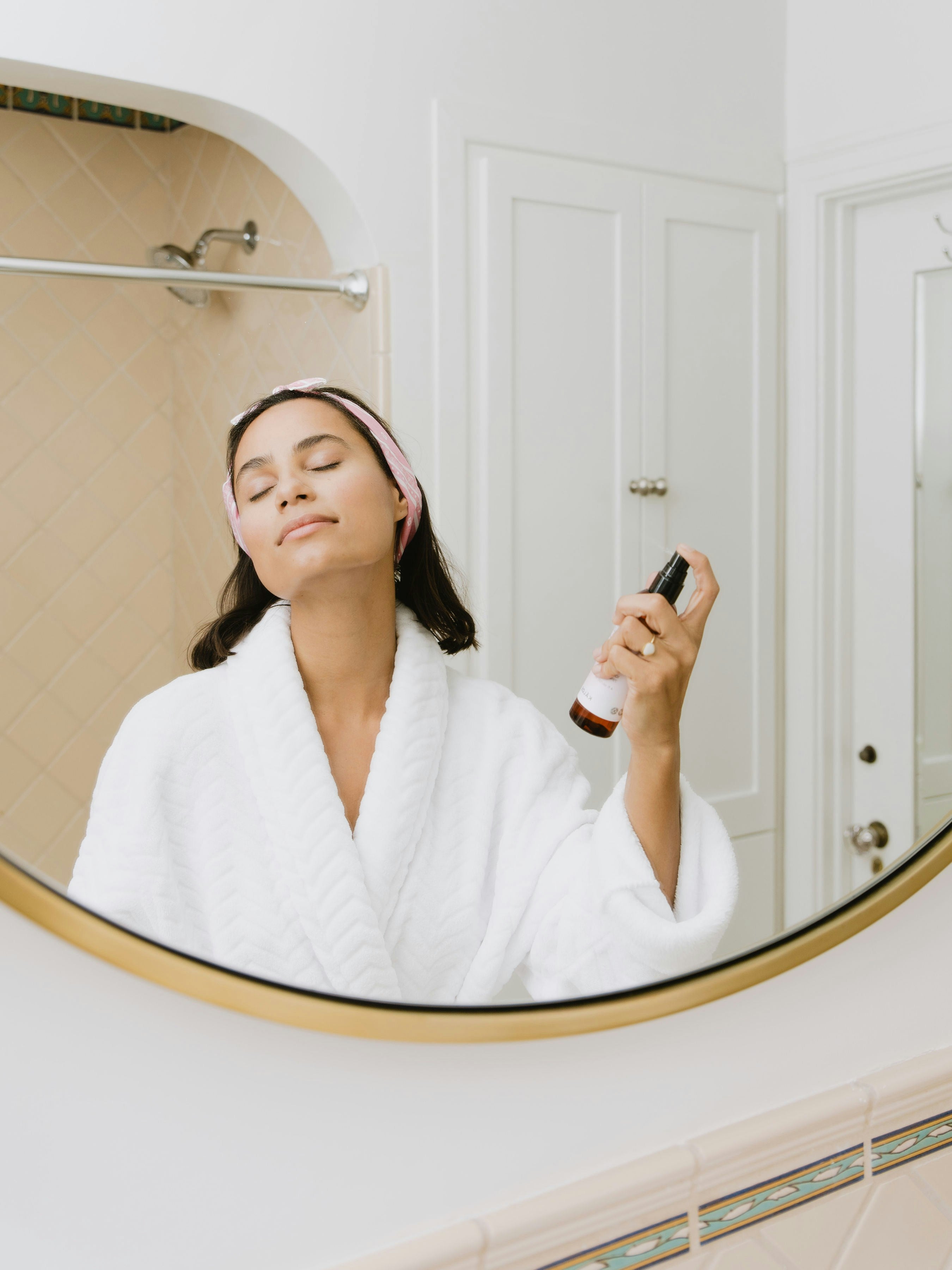 Woman enjoying wellness routine